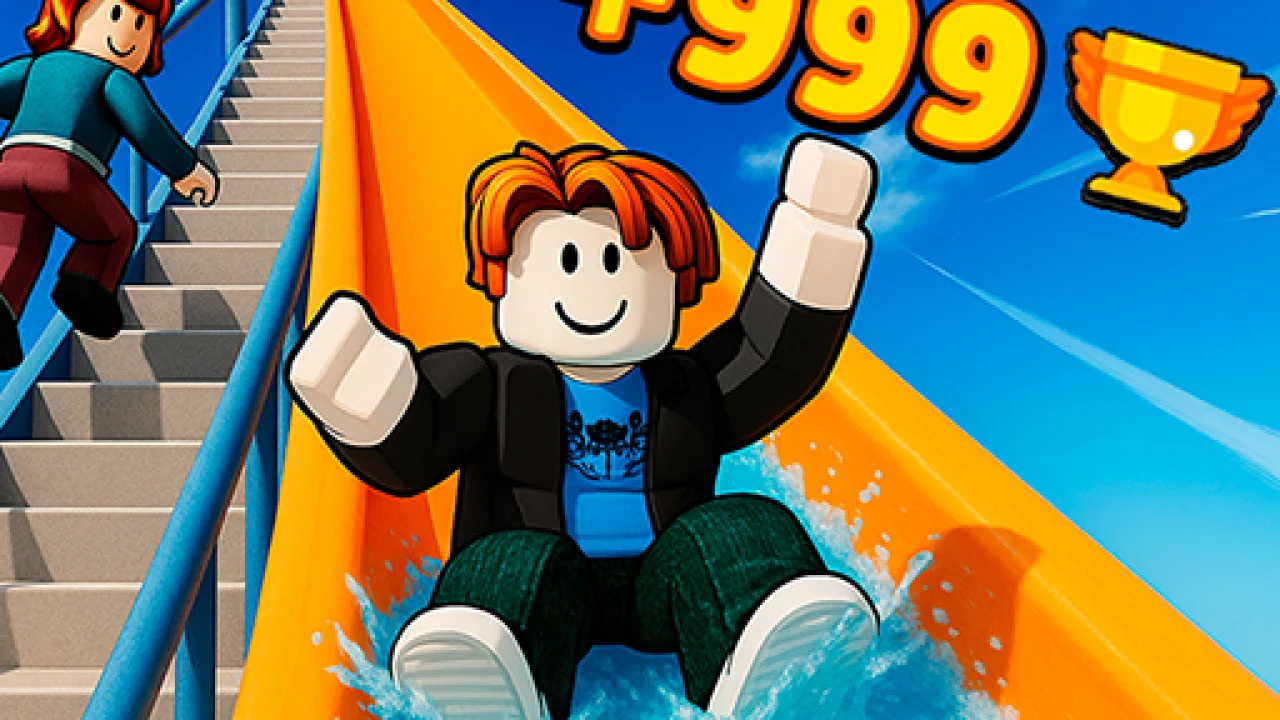 Racing through obby climb and slide challenges image