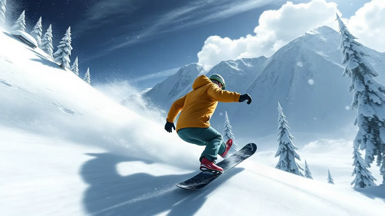 Ride the Slopes in Downhill Snowboarding Game image