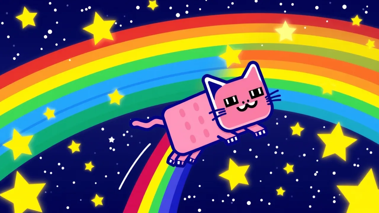 Play nyan cat juego online and fly through the stars image