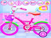 image bg Girl Bike Fix Washing Salon